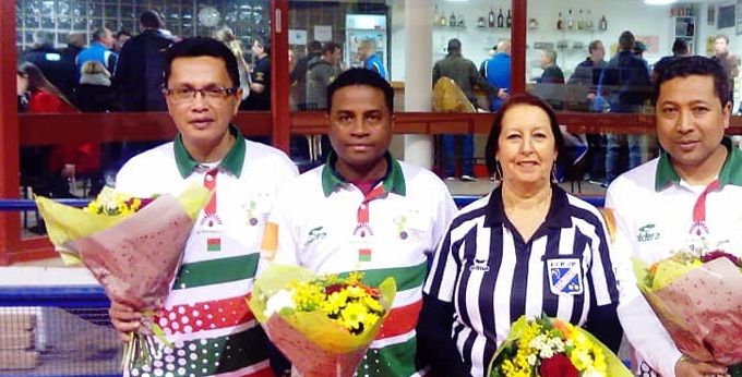 Critérium de Thonon (19-20 janvier 2019)
MADAGASCAR  J-L. Razafindrabe, A. Mandiby, F. Canal (arbitre) P. Emile 