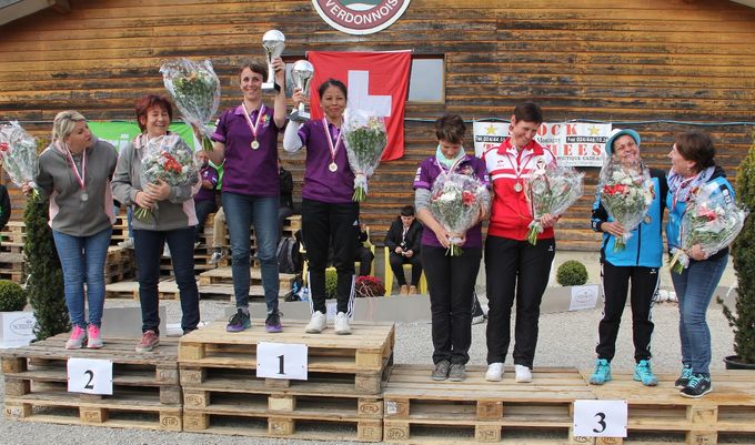 Podium Doublettes DAMES Coupe Suisse 2019 - Yverdon
13 et 14 avril 2019

1. BOLLA Pascale, JACOT-GUILLARMOD Wanna (Le Lys)	
2. BONTEMPS Anne-Marie, DUARTE ALMEIDA Corinne (P. S. Mategnin)
3. ZORNIO Candida, EMERY Christine (Les Poissonnets)
3. MAITRE WICKI Ludivine, AUTHIER Florence (Mitigé VD)

