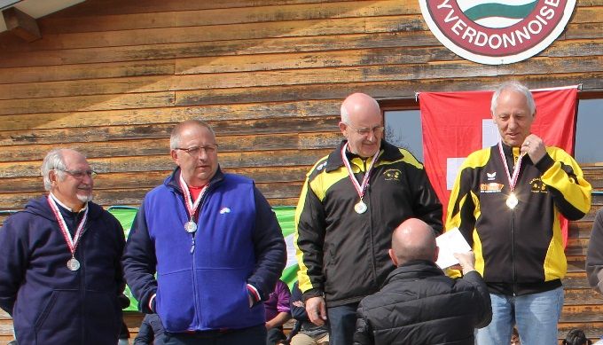 Podium Doublettes VETERANS Coupe Suisse 2019 - Yverdon
13 et 14 avril 2019

1. CLERC Jean-Luc, GIL Jean-Michel (La Chablaisienne) 	
2. YNIESTA Alfred, DUMUSC Patrick (Thônex)	
3. MEYER Philippe, CORBOZ Paul-André (Ca Marche)	
3. SCHWAB Daniel, CURCHOD Jean-Marc (Les Alliés)
