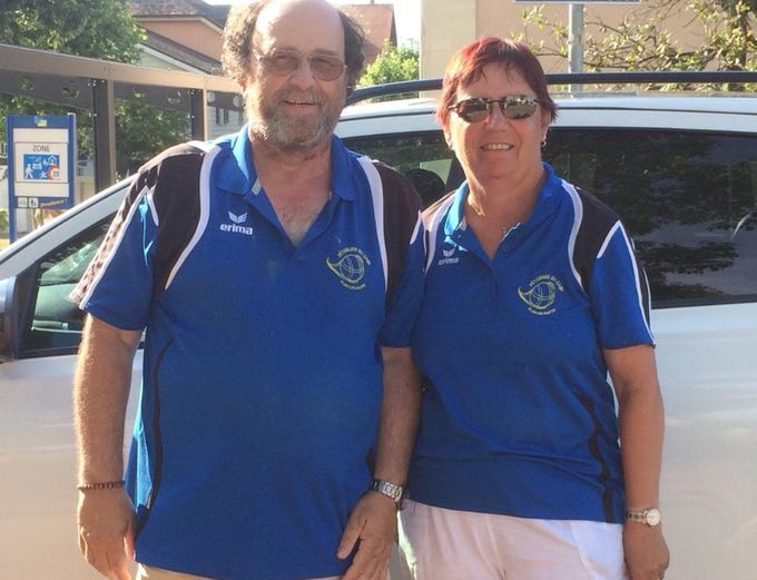 Yves Dubouloz et Mireille Jutzet au Championnat de Suisse Doublettes Mixtes à Cossonay.