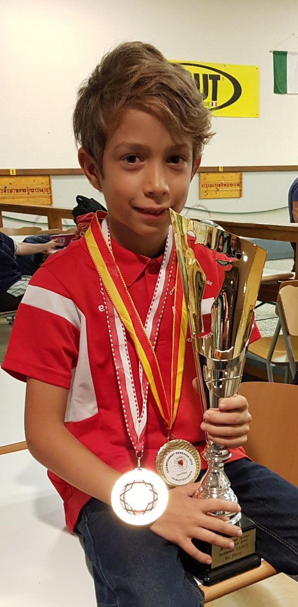 Mickaël Rothlisberger champion genevois doublette cadet et champion de Suisse doublette cadet 2019 - Bravo ! 