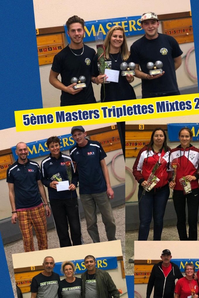 5ème Masters Triplettes Mixtes de Plan-les-Ouates - 2 et 3 novembre 2019.
Classement: Thônex, Zurich, Bulle, Genève, Valais, Le Verney, Invité, Le Camp, Le Motty, Sallanches, Onésienne, Les Rocailles, Président, Machilly, La Roche et Vougy.
